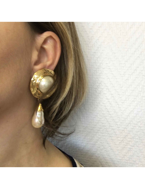 Boucles d'oreille clips YSL SAINT LAURENT vintage