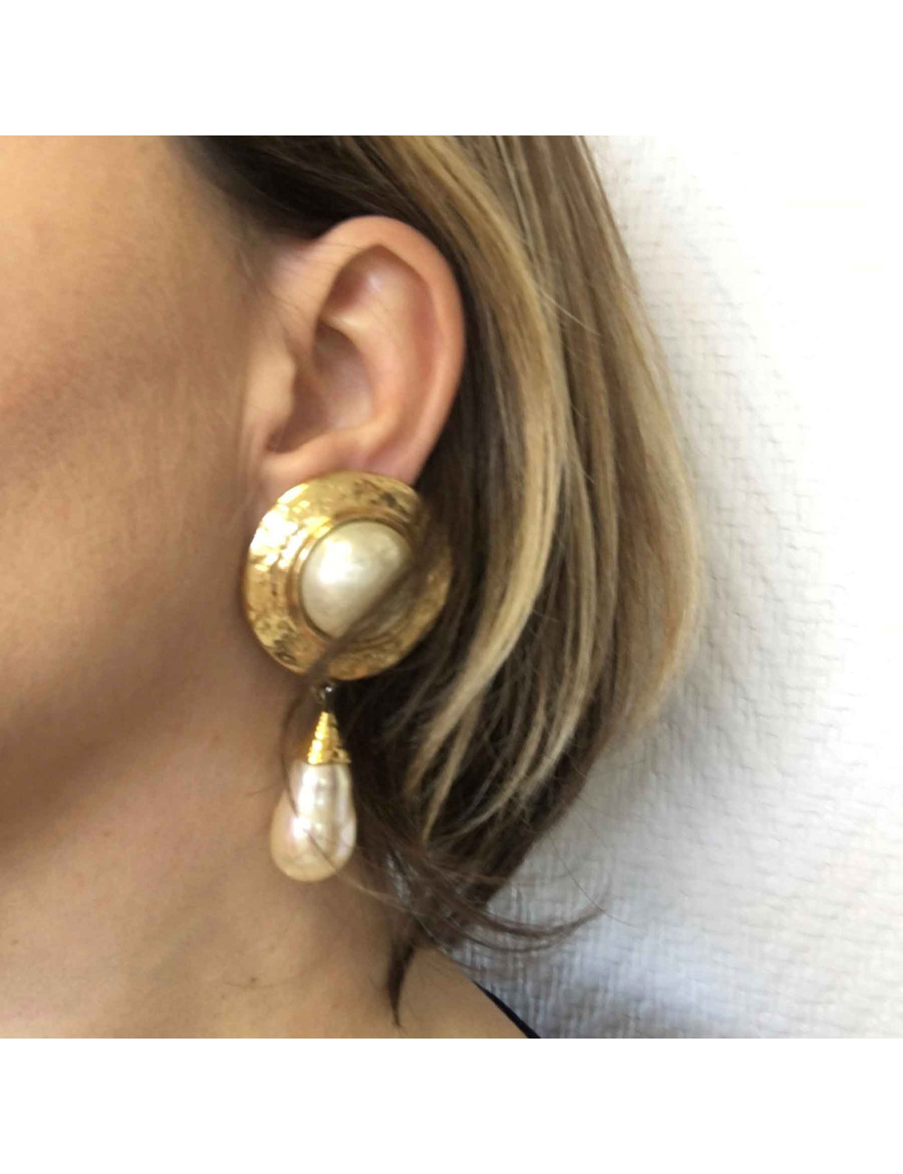 Boucles d'oreille clips YSL SAINT LAURENT vintage