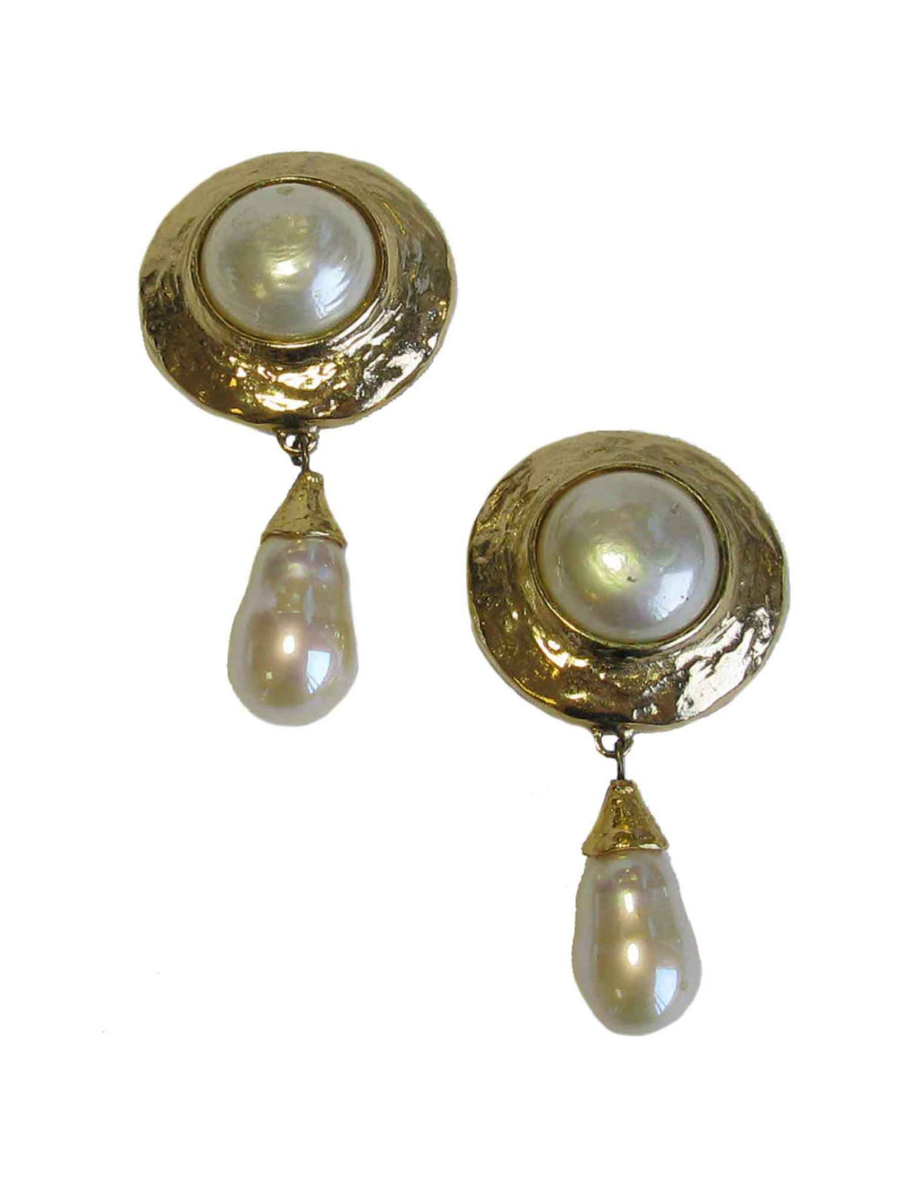 Boucles d'oreille clips YSL SAINT LAURENT vintage