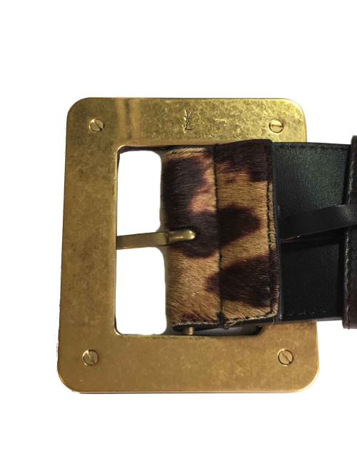 xxx Ceinture  YSL YVES SAINT LAURENT T85 poulain façon léopard
