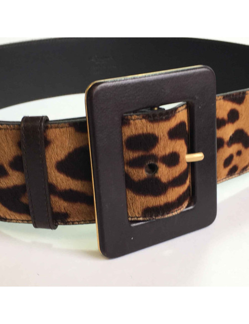 xxx Ceinture  YSL YVES SAINT LAURENT T85 poulain façon léopard