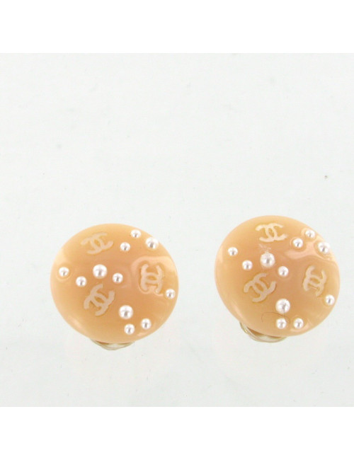 Clips oreilles CHANEL perles et CC 