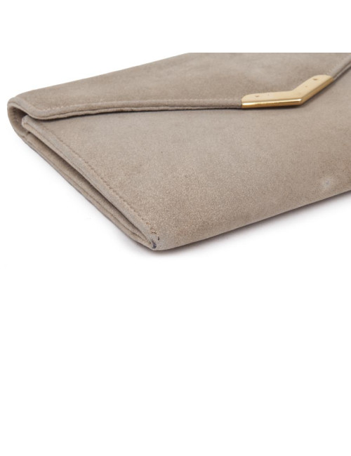 HERMES vintage clutch in naturel suede