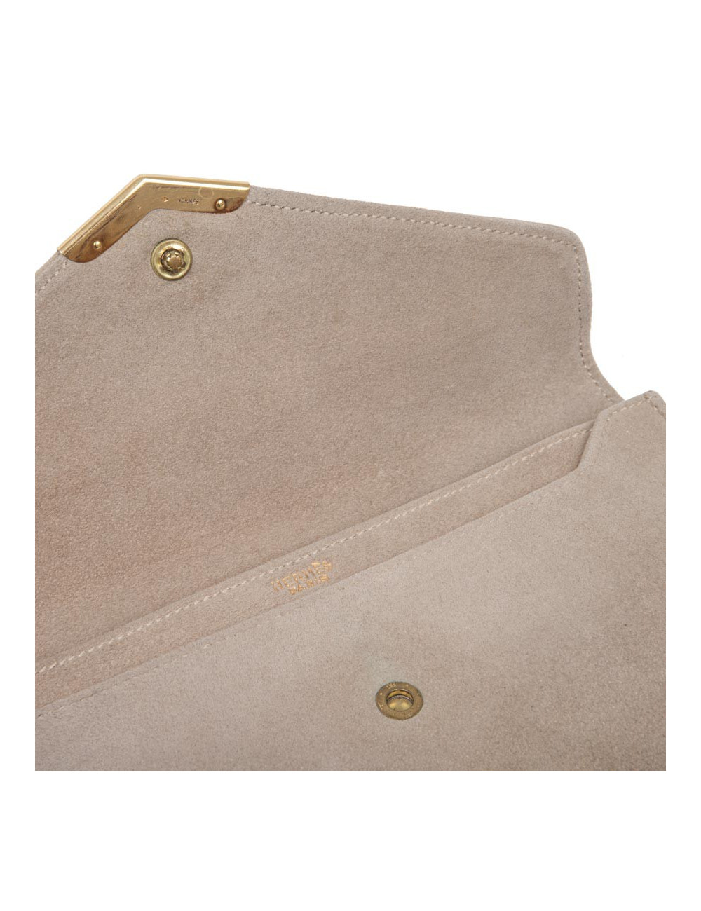 HERMES vintage clutch in naturel suede