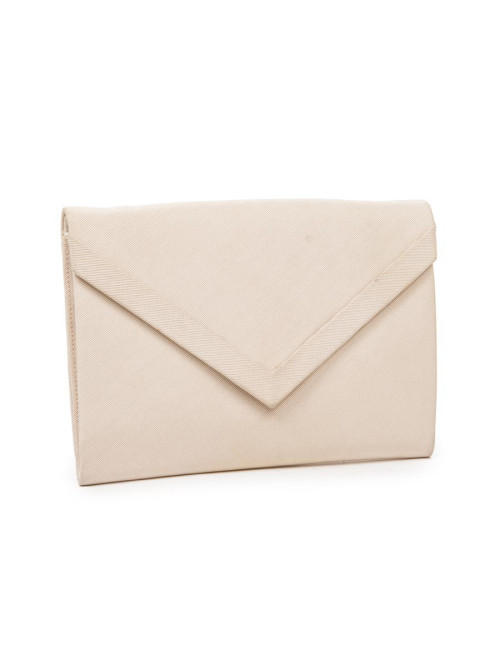 Pochette CHRISTIAN DIOR satin duchesse beige Vintage