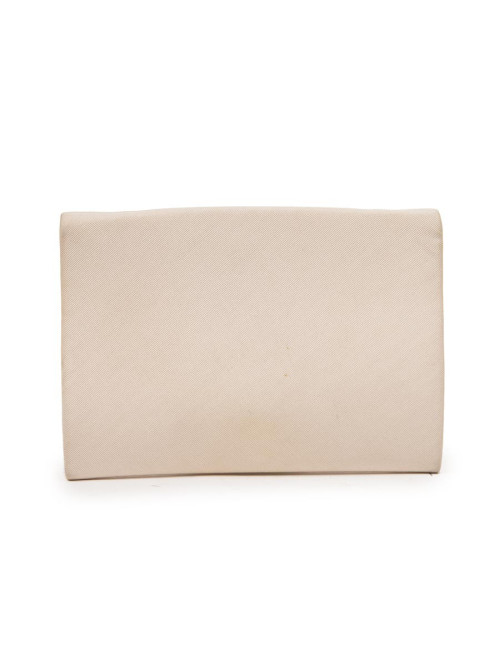 Pochette CHRISTIAN DIOR satin duchesse beige Vintage