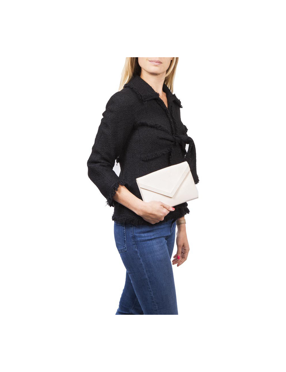 Pochette CHRISTIAN DIOR satin duchesse beige Vintage