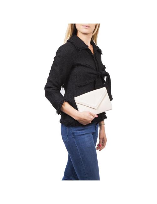 CHRISTIAN DIOR vintage clutch in ivory satin