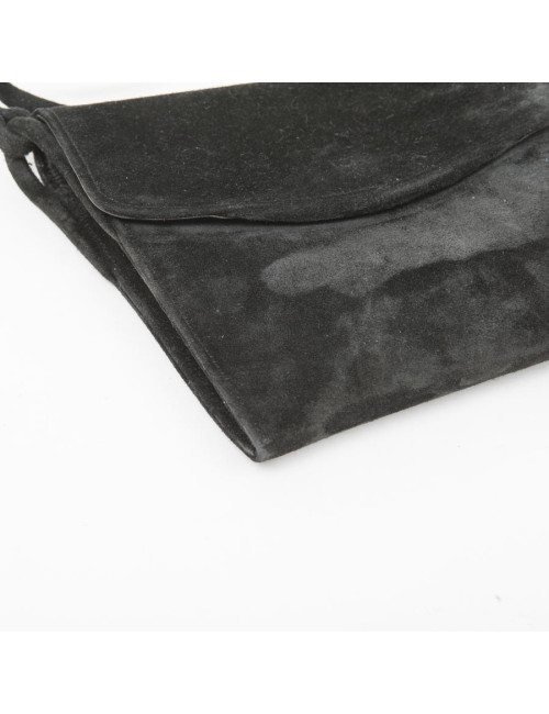 HERMES vintage clutch in black suede