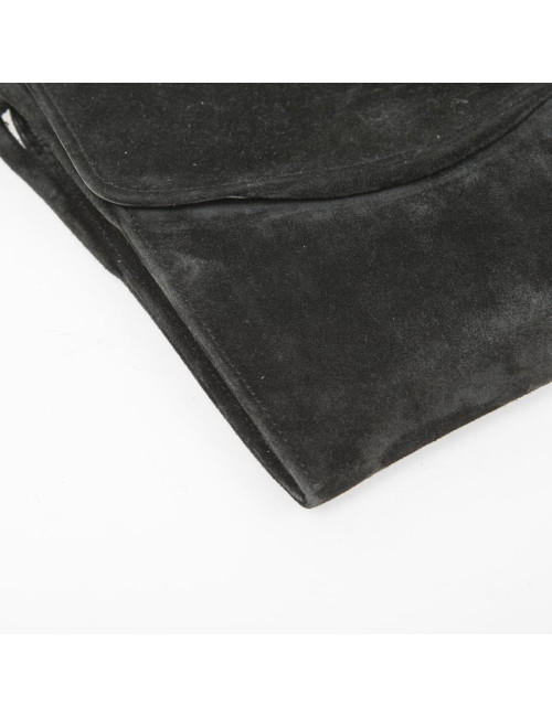 HERMES vintage clutch in black suede