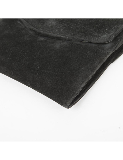 HERMES vintage clutch in black suede