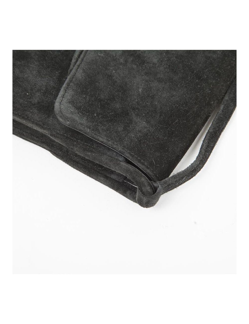 HERMES vintage clutch in black suede