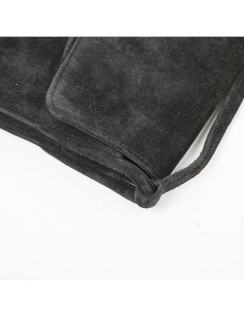 HERMES vintage clutch in black suede