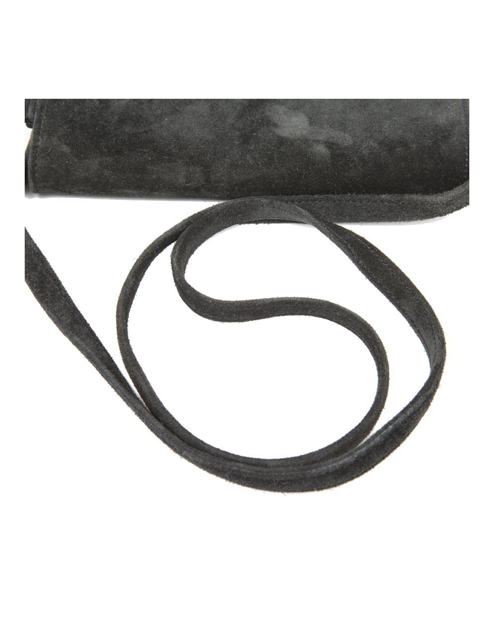 HERMES vintage clutch in black suede