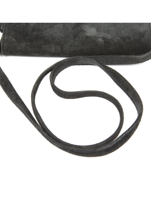 HERMES vintage clutch in black suede