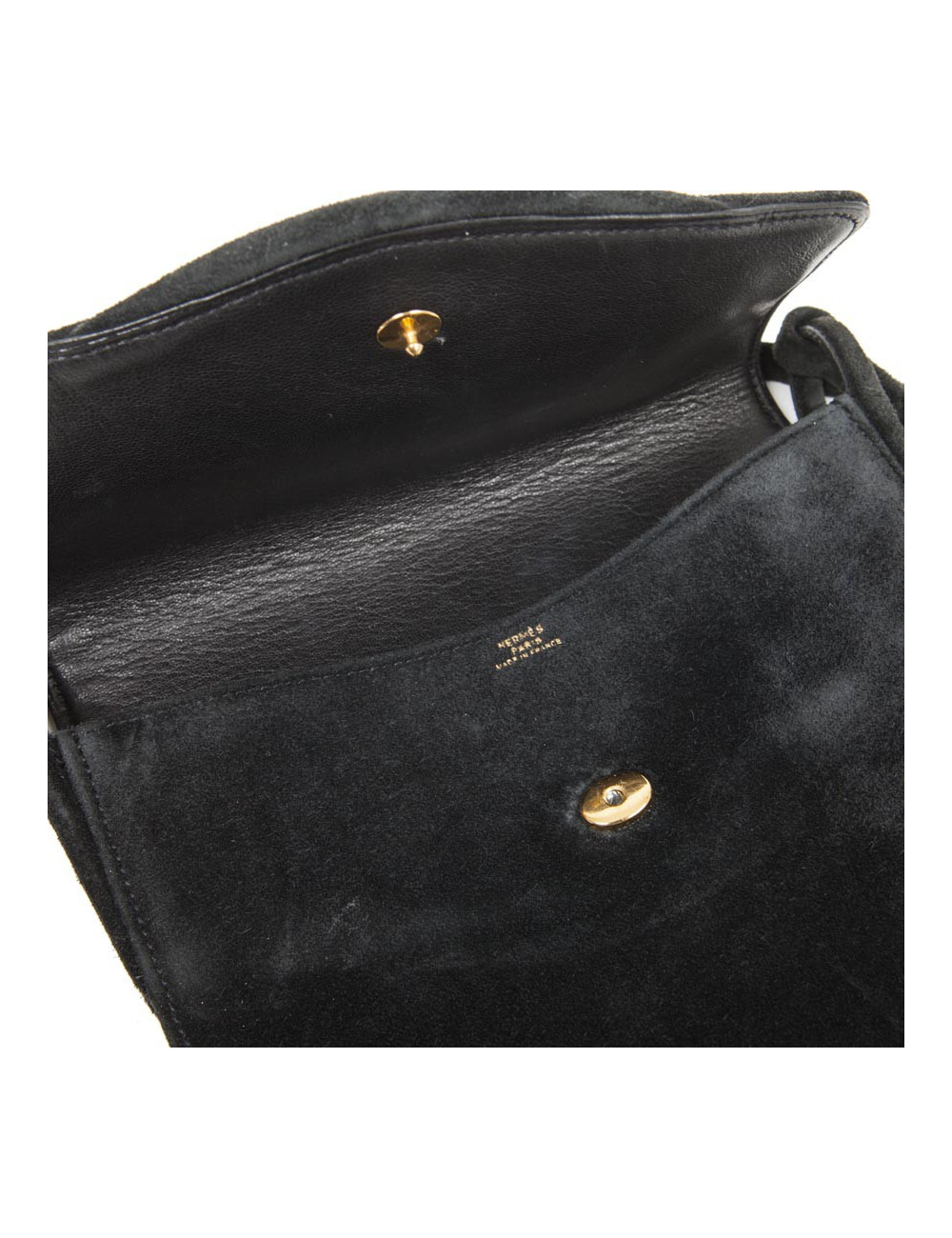HERMES vintage clutch in black suede
