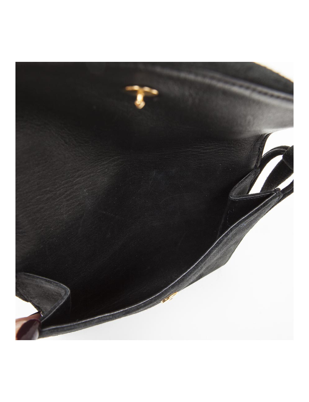 HERMES vintage clutch in black suede