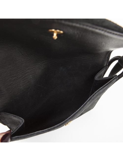 Pochette HERMES daim noir Vintage 