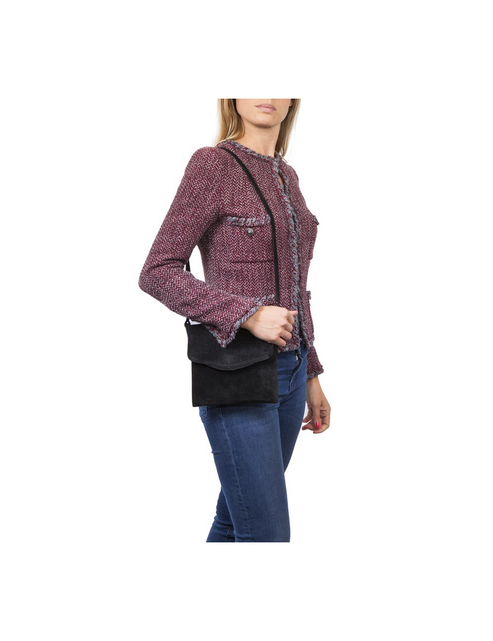 HERMES vintage clutch in black suede