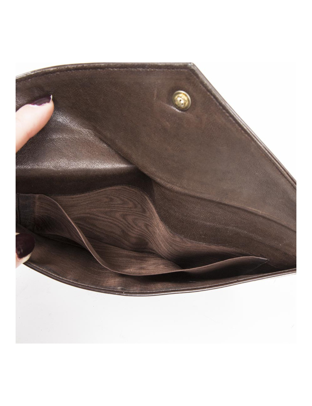 Pochette CHRISTIAN DIOR Vintage cuir verni marron