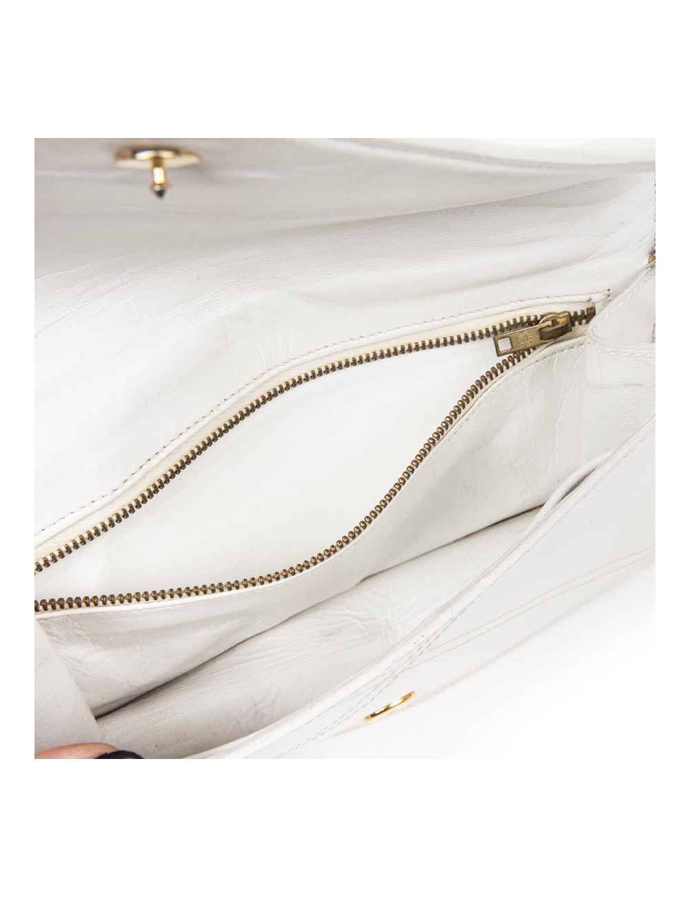 Sac sans marque en cuir blanc