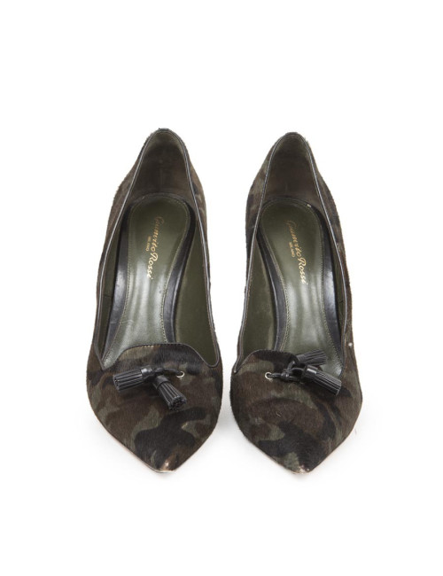 Escarpins GIANVITO ROSSI T40.5 poulain façon camouflage militaire