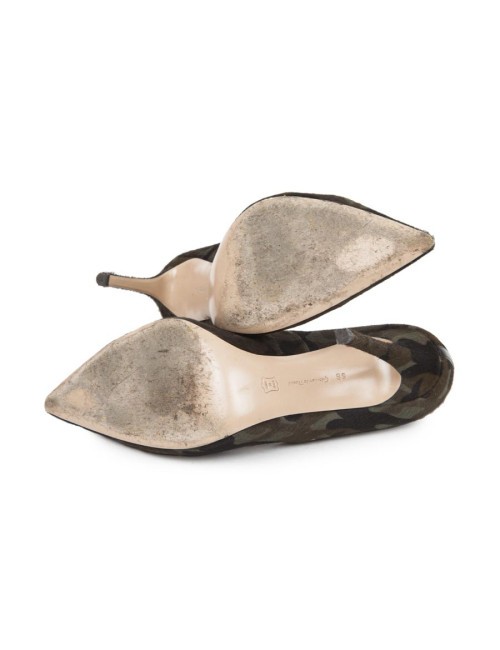GIANVITO ROSSI high heel pump in foal with military camouflage pattern size 40,5EU