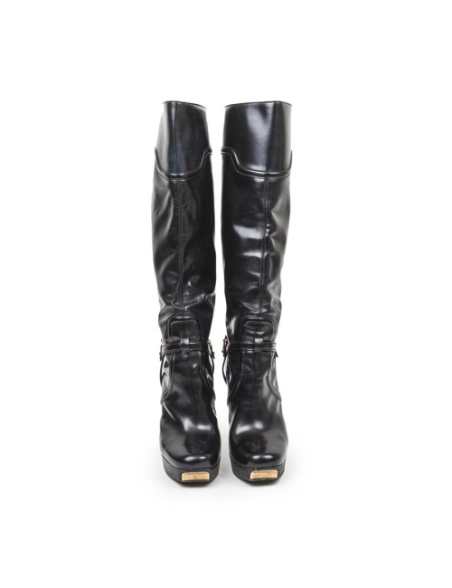 Bottes à talons GUCCI T 40  cuir noir