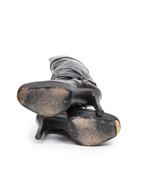 Bottes à talons GUCCI T 40  cuir noir