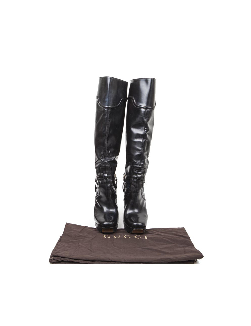 Bottes à talons GUCCI T 40  cuir noir