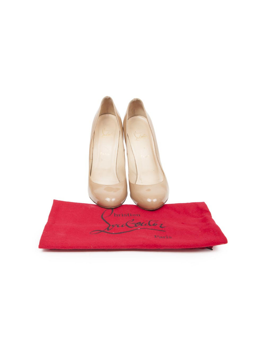 CHRISTIAN LOUBOUTIN pumps in beige patent leather size 40EU