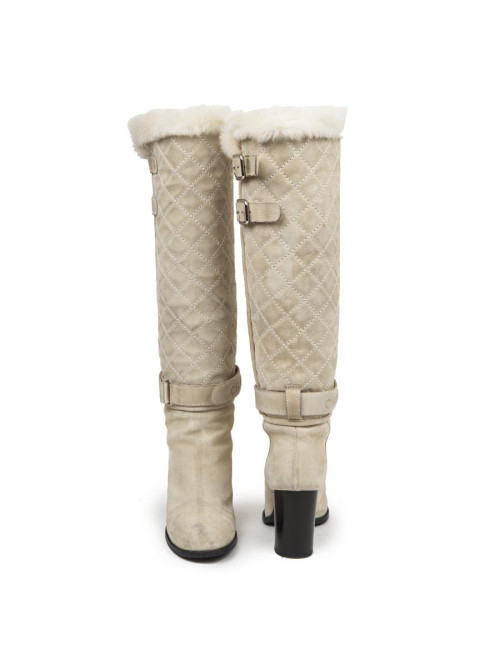 Bottes CHANEL T 37 écru