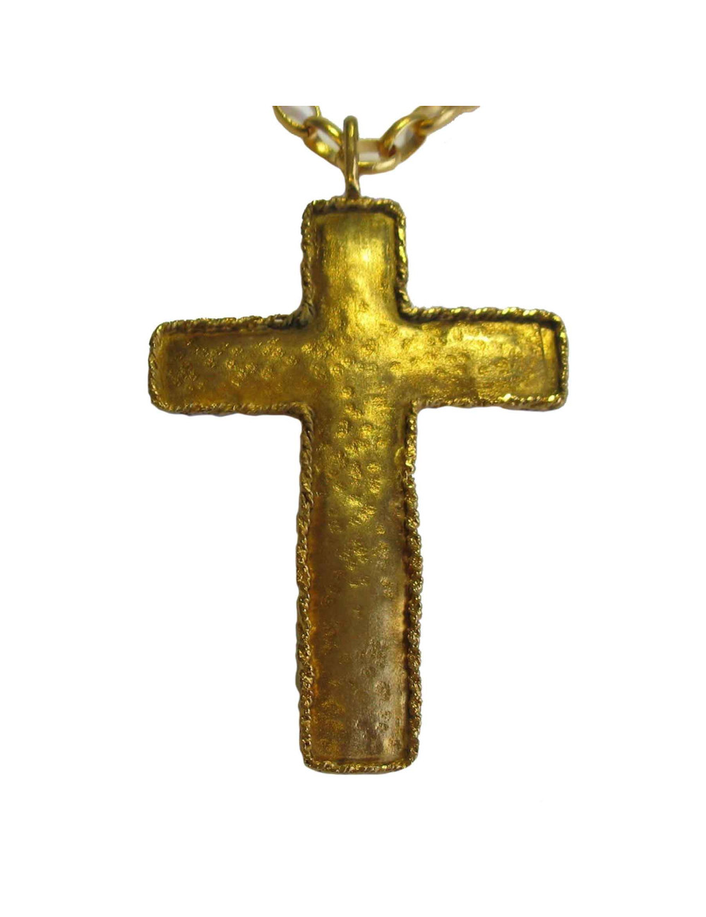 Sautoir croix MARGUERITE de VALOIS en métal doré à l'or fin