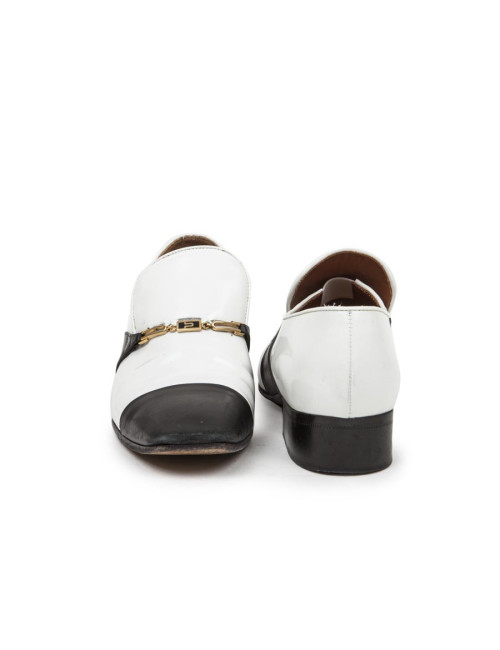 Mocassins Femme CELINE T 38 en cuir noir et blanc