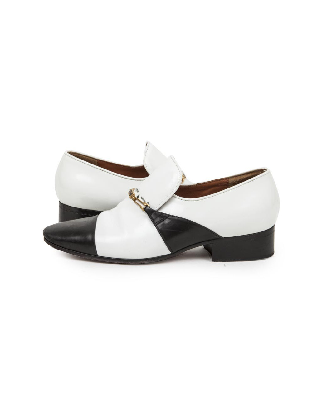 Mocassins Femme CELINE T 38 en cuir noir et blanc
