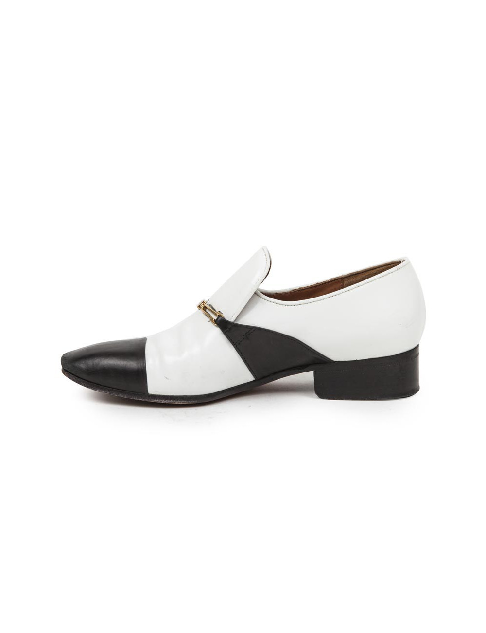 Mocassins Femme CELINE T 38 en cuir noir et blanc