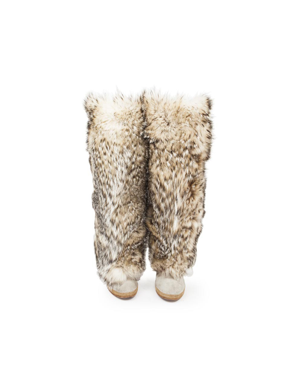 Bottes T avec fourrure, couleur gris et blanc