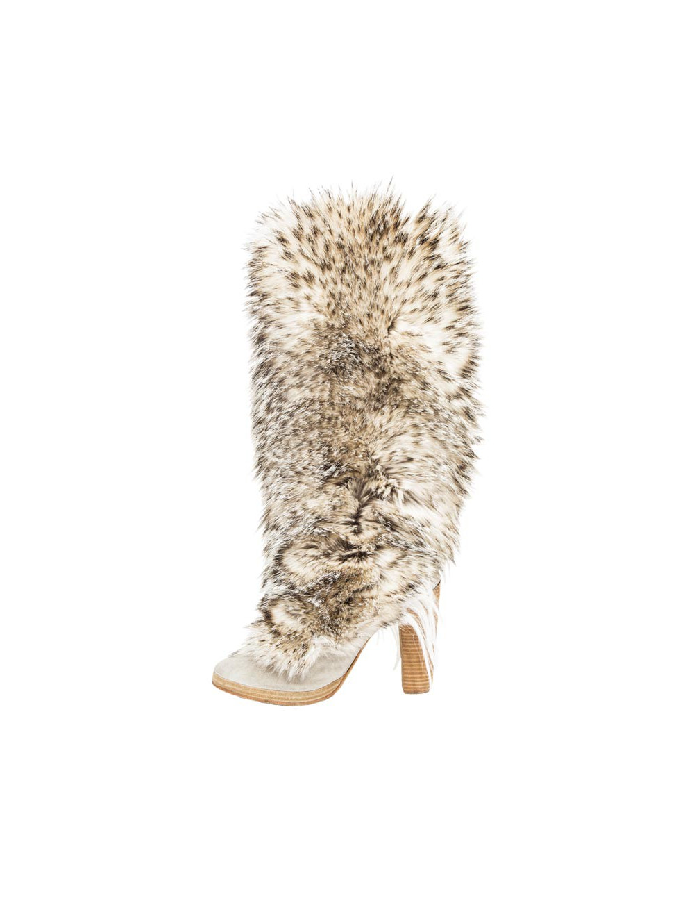 Bottes T avec fourrure, couleur gris et blanc