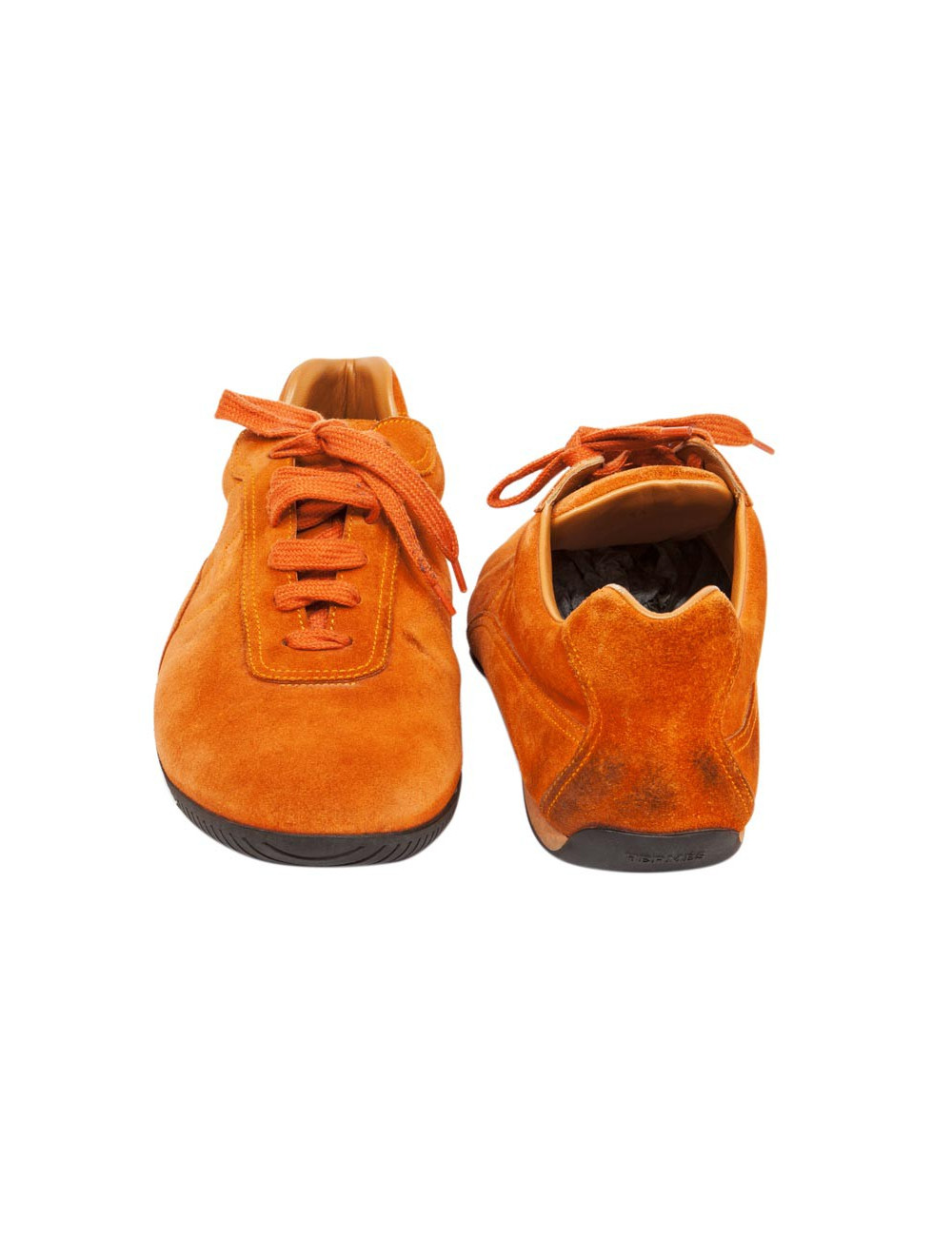 Baskets Homme HERMES T orange en daim