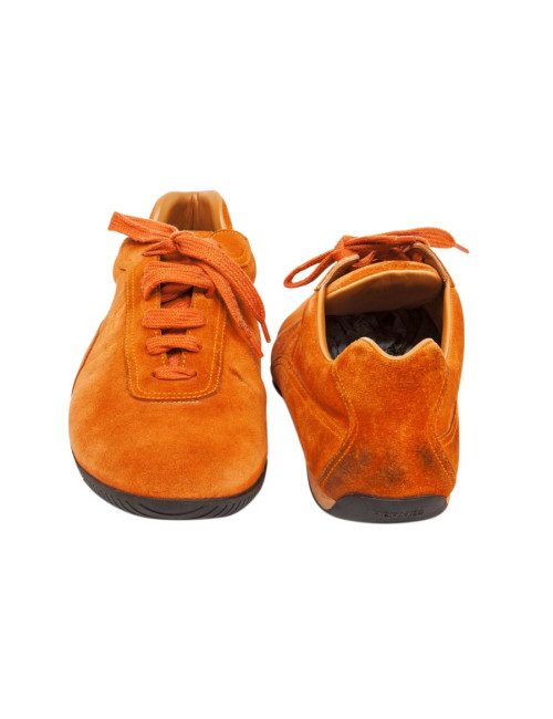 Baskets Homme HERMES T orange en daim