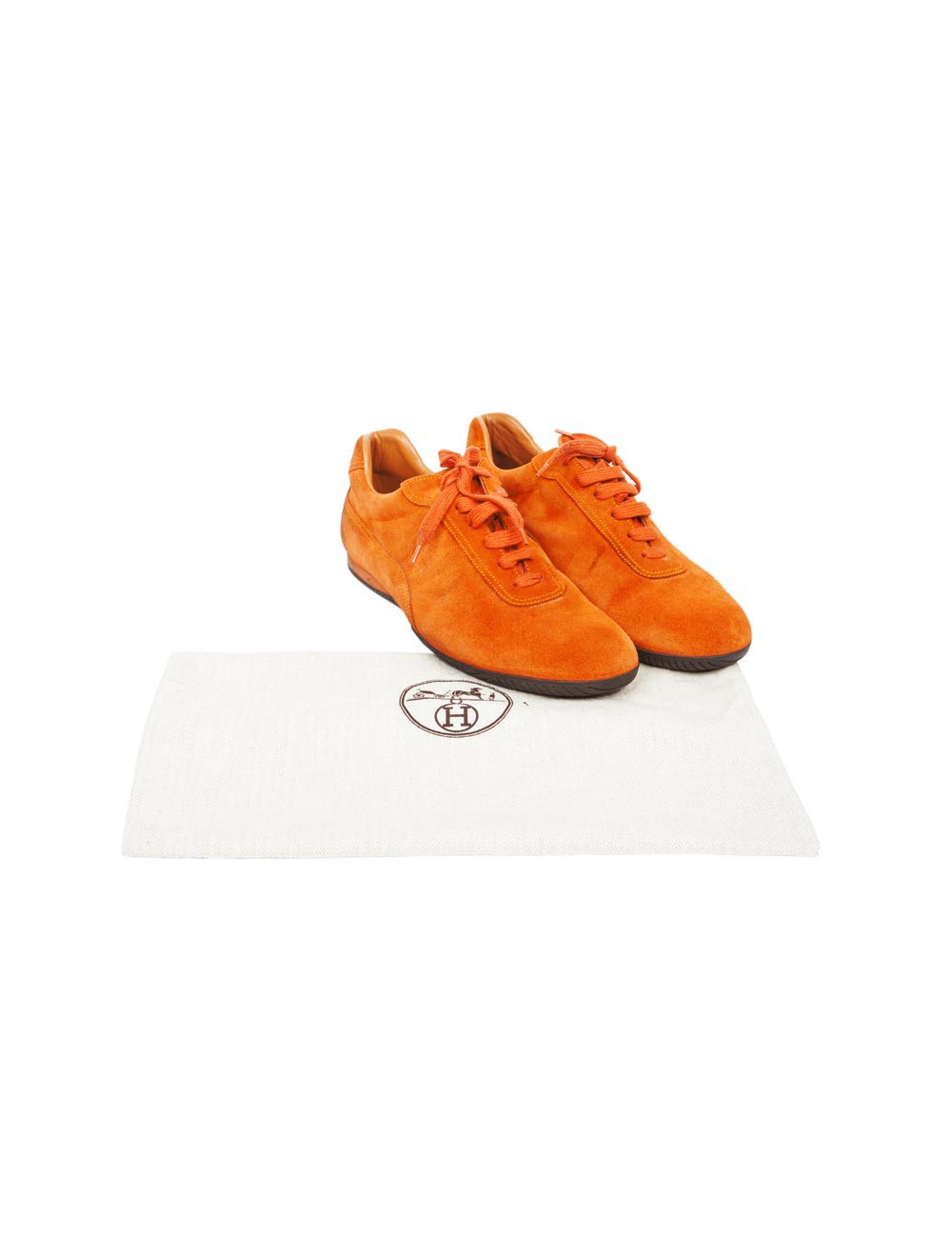 Baskets Homme HERMES T orange en daim