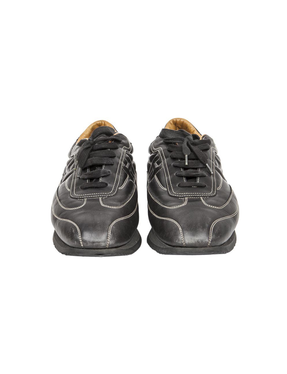 Baskets Homme HERMES T en cuir noir