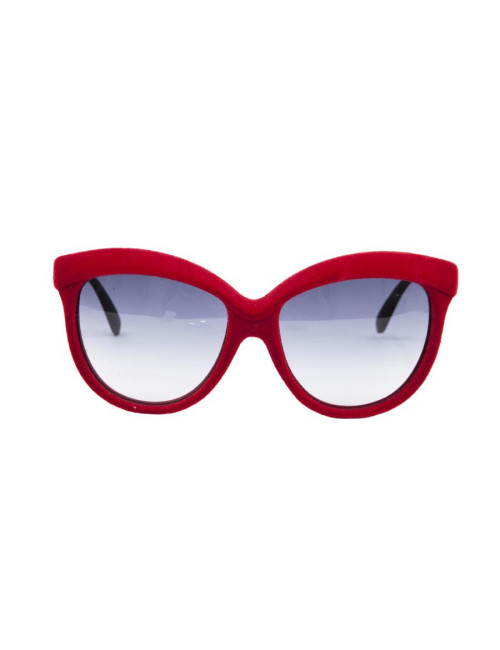 Lunettes de soleil ITALIA INDEPENDANT avec monture de velour rouge