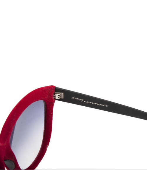 Lunettes de soleil ITALIA INDEPENDANT avec monture de velour rouge