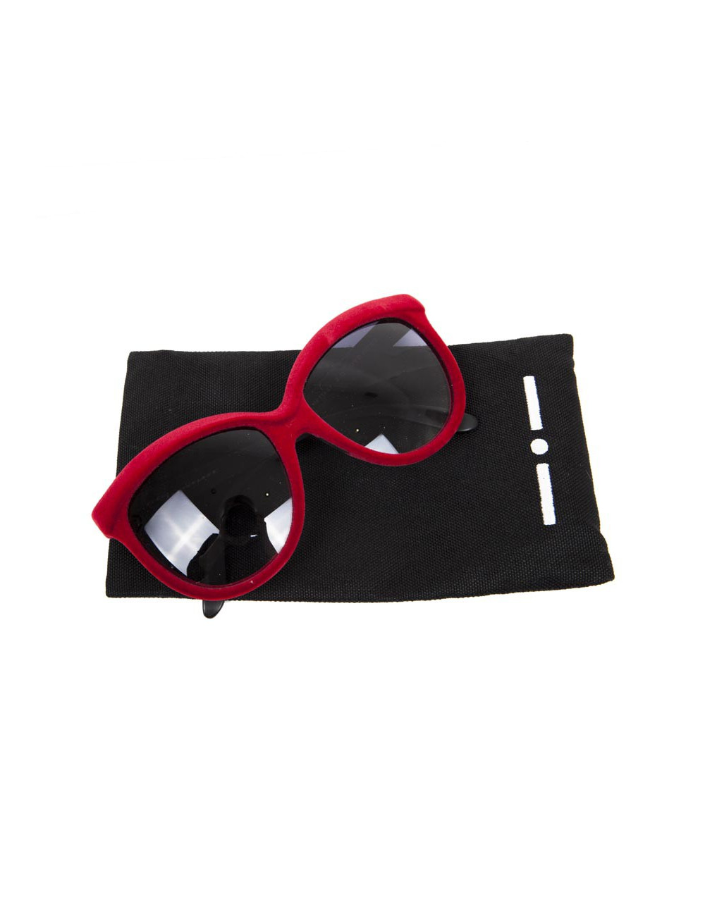 Lunettes de soleil ITALIA INDEPENDANT avec monture de velour rouge