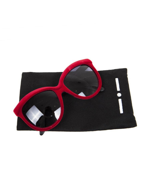 Lunettes de soleil ITALIA INDEPENDANT avec monture de velour rouge