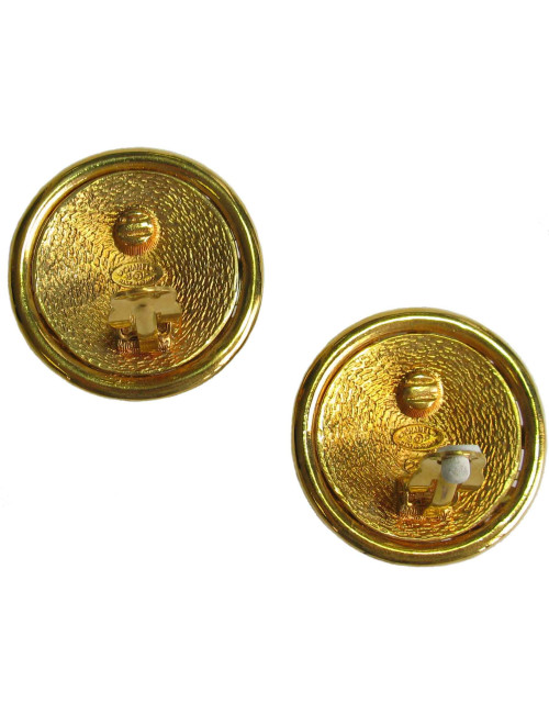 Boucles d'oreille clips CHANEL Vintage en métal doré