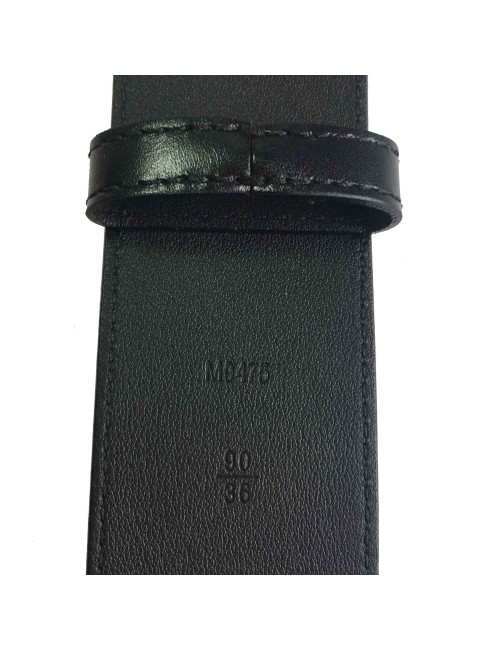  Ceinture LOUIS VUITTON T90  mixte LV initiales en cuir lisse noir