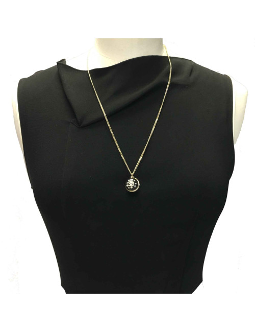 Collier pendentif CHANEL boule CC inclusion de perles nacrées