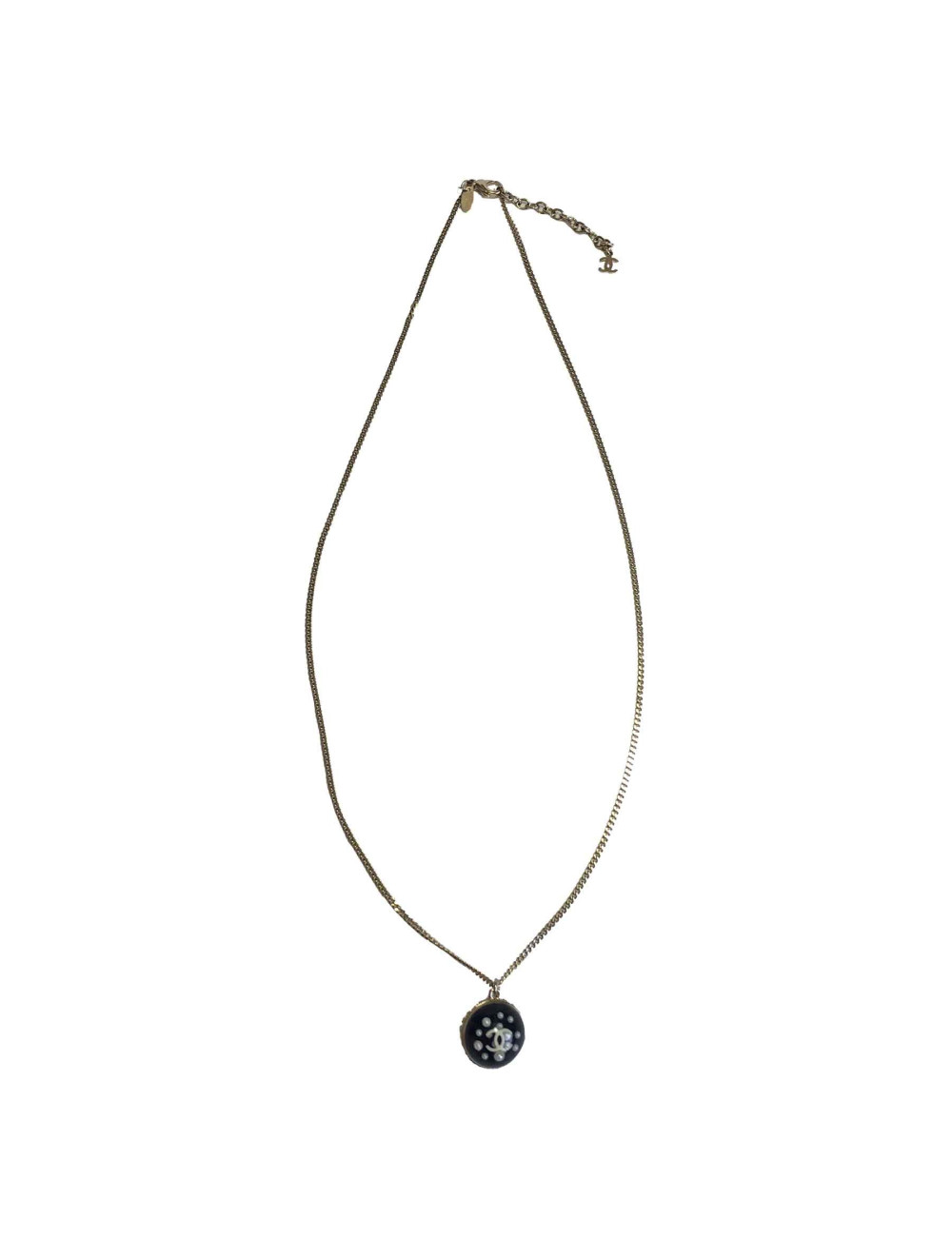Collier pendentif CHANEL boule CC inclusion de perles nacrées